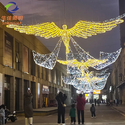 Hot Sale Romantic Christmas New Year Outdoor IP65 Waterproof RGB 3D LED Motif Light Archangel Gabriel Jesus 220V 1-Year Warranty