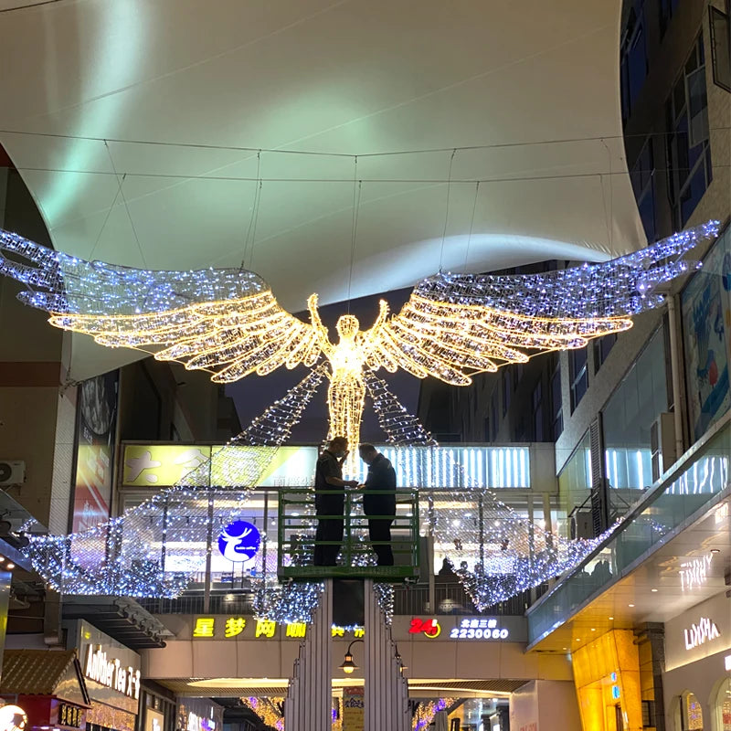 Hot Sale Romantic Christmas New Year Outdoor IP65 Waterproof RGB 3D LED Motif Light Archangel Gabriel Jesus 220V 1-Year Warranty