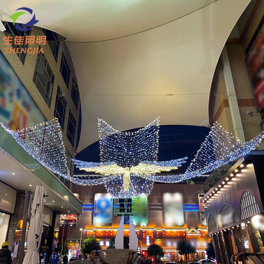 Hot Sale Romantic Christmas New Year Outdoor IP65 Waterproof RGB 3D LED Motif Light Archangel Gabriel Jesus 220V 1-Year Warranty